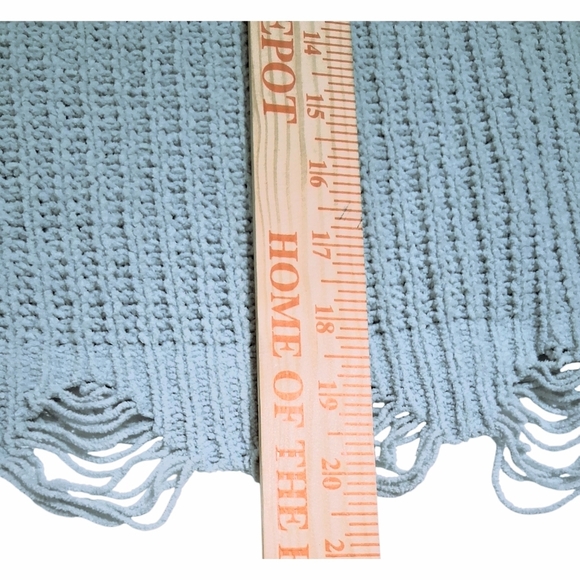 EUC rue 21 Sz. M Blue Long Sleeve Oversize Pullover Sweater - Picture 9 of 12